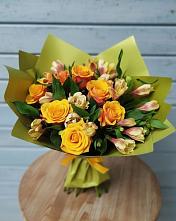 Букет цветов из:  Альстромерии и Розы в Килемары