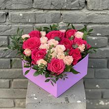 Цветочная композиция из Розы в коробке #REPLACE_PRED# Килемары