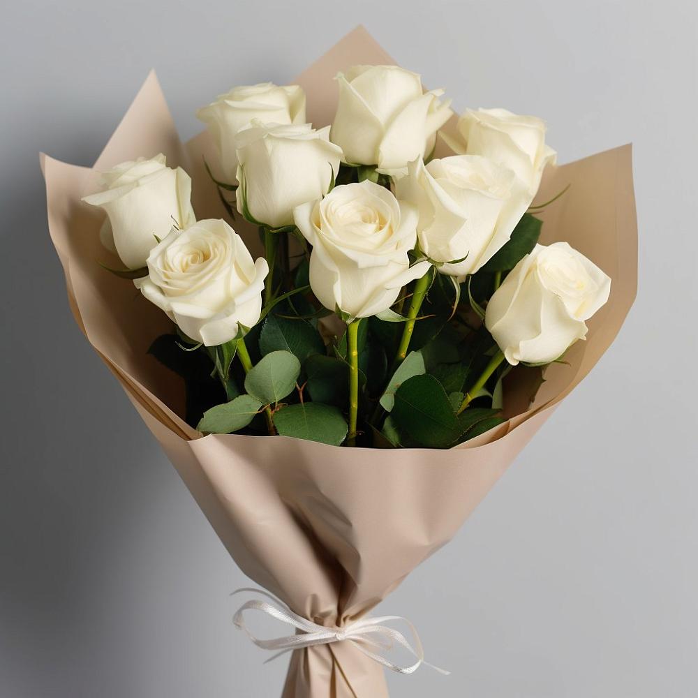 Букет 9 Белых роз Эдлесс Лав в Килемары