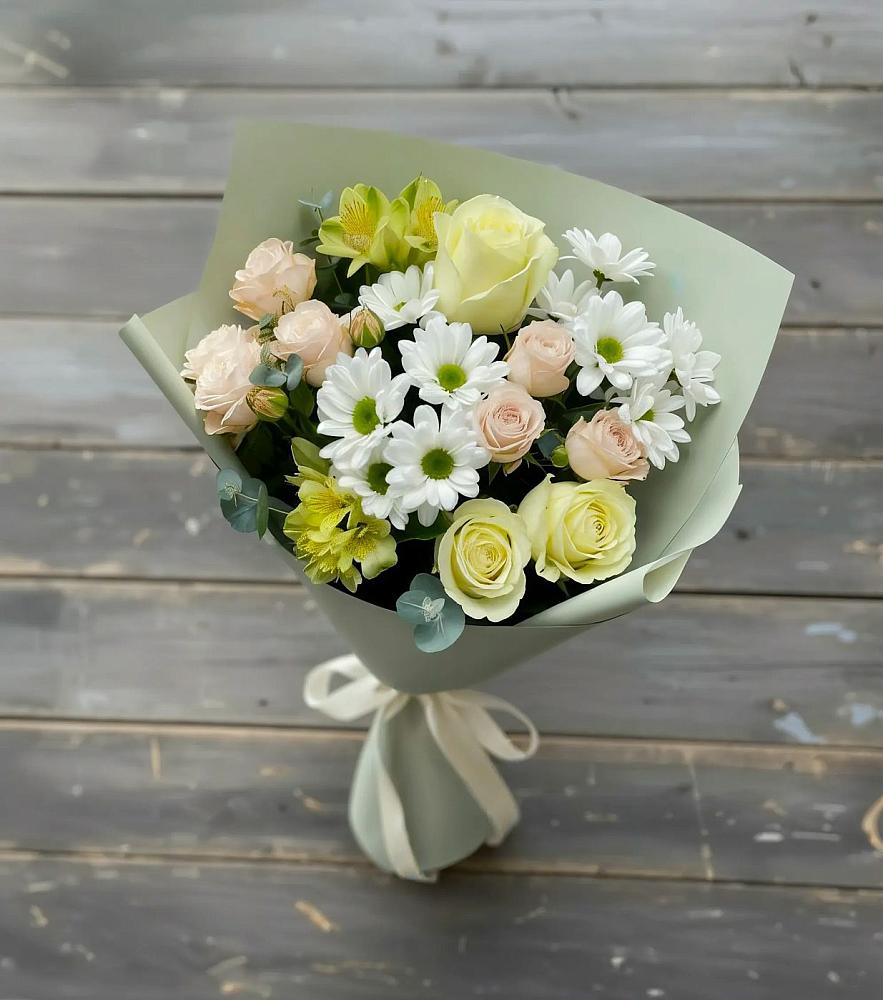 Букет цветов из: Альстромерии, Розы и Хризантемы в Килемары