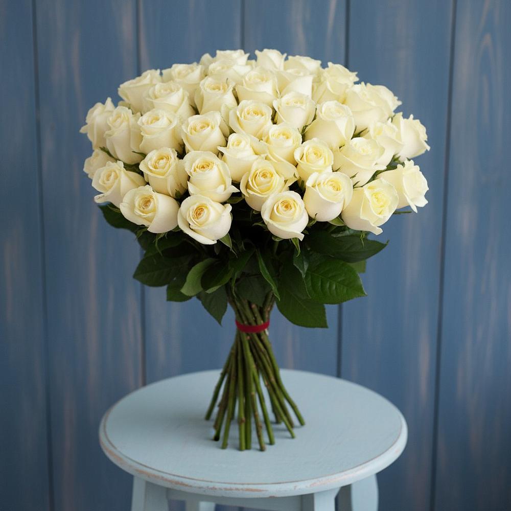 Букет 51 Белая роза Эдлесс Лав в Килемары