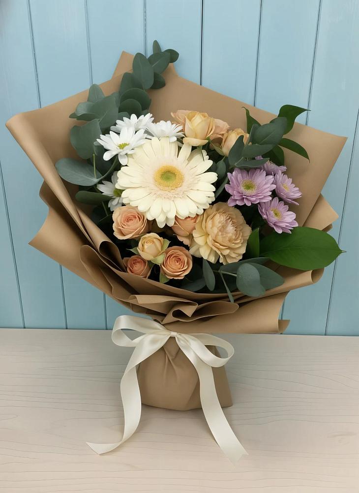 Букет цветов из: Герберы и Хризантемы в Килемары