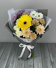 Букет цветов из:  Розы, Герберы и Хризантемы в Килемары