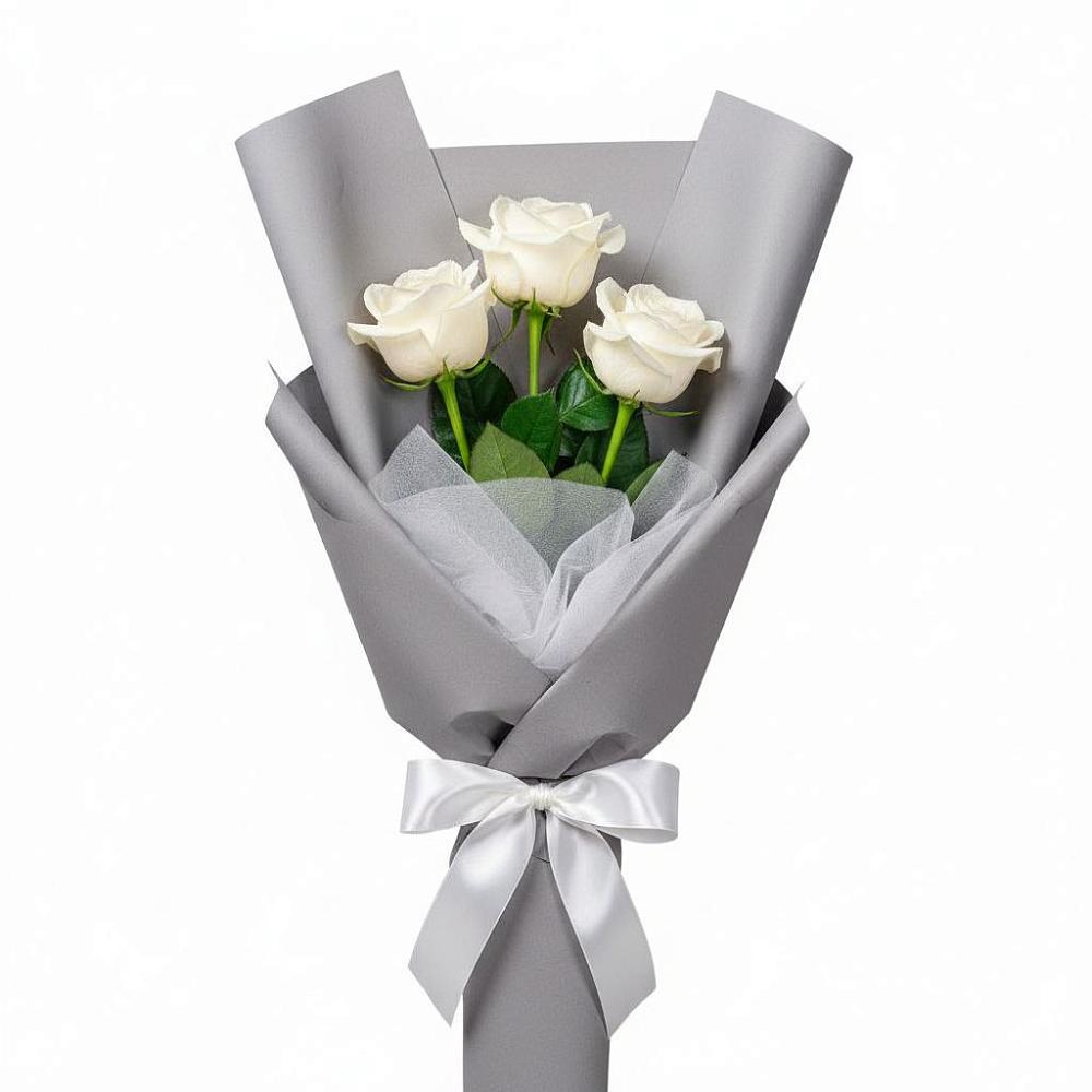 Букет 3 белые розы в Килемары