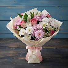 Букет цветов из:  Хризантемы, Альстромерии и Розы #REPLACE_PRED# Килемары