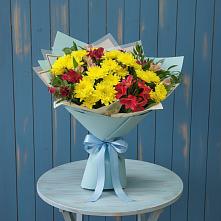 Букет цветов из:  Альстромерии и Хризантемы в Килемары