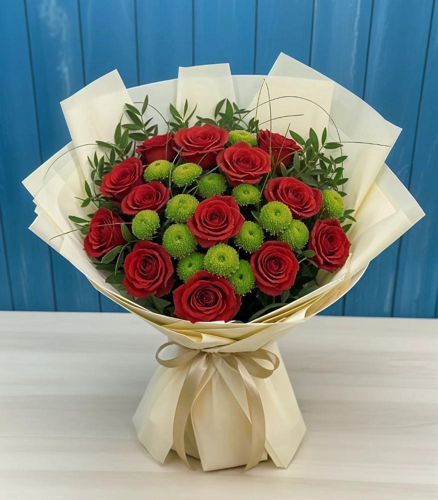 Букет цветов из: Розы и Хризантемы в Килемары