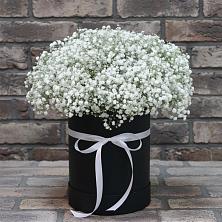 Цветочная композиция из Гипсофила в шляпной коробке в Килемары