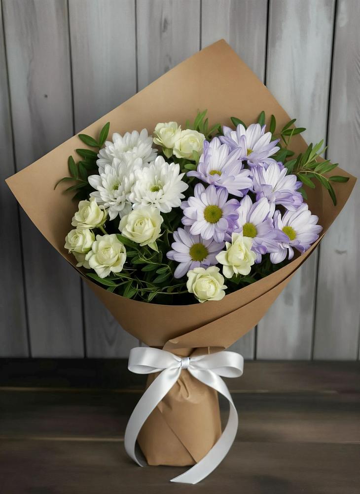 Букет цветов из: Хризантемы и Розы в Килемары